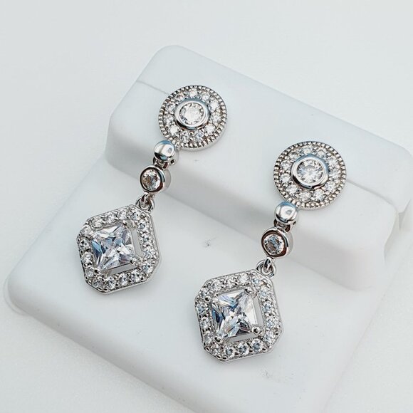 "925 Sterling Silver Cubic Zirconia Earrings, U19254851 - Picture 10 of 11